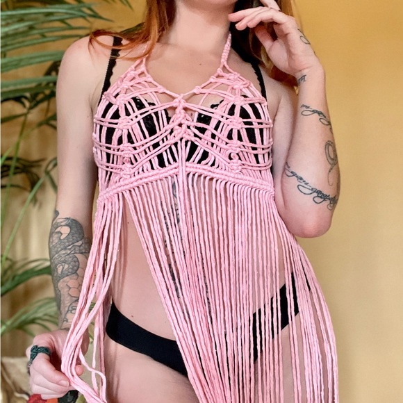 Handmade Macramé Corset Rope Dress - Picture 2 of 14